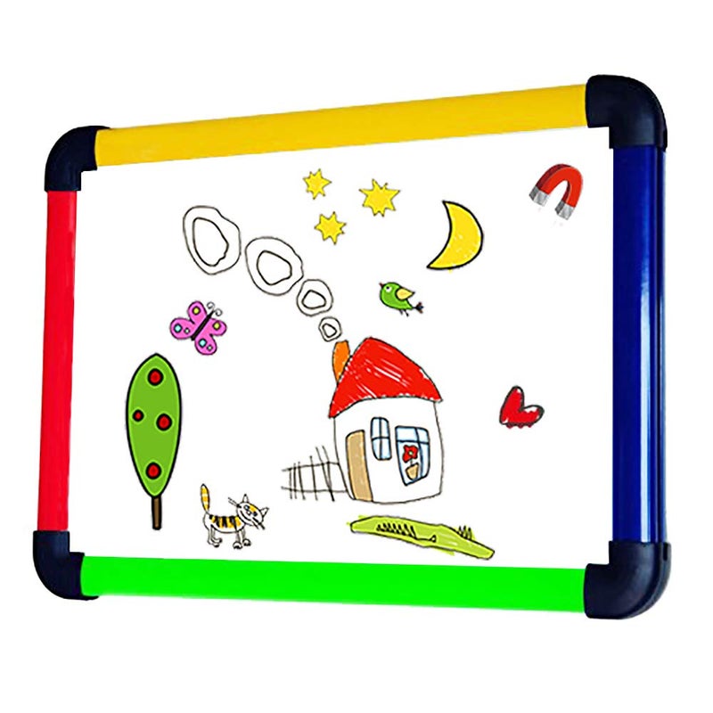 VIZ-PRO Children Board/Writing Whiteboard/Dry Erase Board, Colored Frame,12" X 8" - Image 1